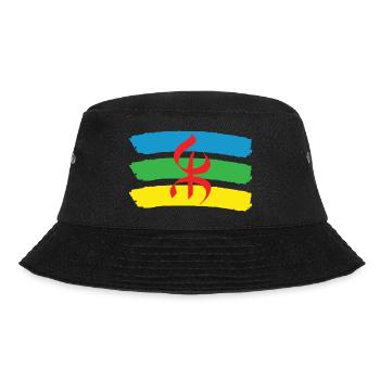 DRAPEAU AMAZIGH BERBERE YIFINAGH - Bob - noir - Devant - Lela (165cm)