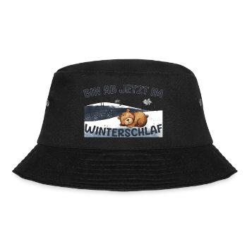 Bär im Winterschlaf Winter Schnee Geschenk Warm - Bucket Hat - Schwarz - Vorne - Lela (165cm)