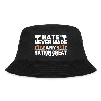 Hass hat noch nie eine Nation groß gemacht Anti- - Bucket Hat - Schwarz - Vorne - Lela (165cm)