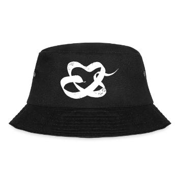 Weisse herzförmige Schlange - Bucket Hat - Schwarz - Vorne - Lela (165cm)