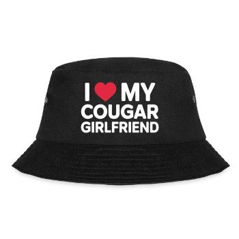 I Love My Cougar Girlfriend - Bucket Hat - Schwarz - Vorne - Lela (165cm)