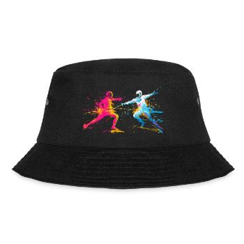Buntes Fechten Fechter - Bucket Hat - Schwarz - Vorne - Lela (165cm)