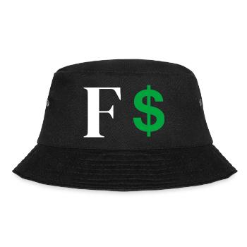 Buchstabe f Dollar - Bucket Hat - Schwarz - Vorne - Lela (165cm)