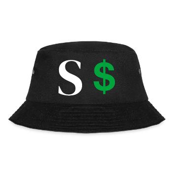 Buchstabe s Dollar - Bucket Hat - Schwarz - Vorne - Lela (165cm)