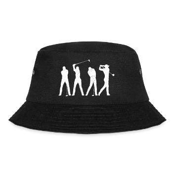 Golf Golfer Golfen Golfspieler Geschenk Retro - Bucket Hat - Schwarz - Vorne - Lela (165cm)