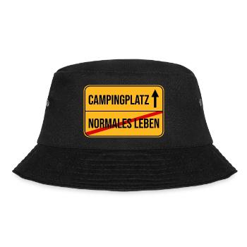 Campingplatz Warnhinweis Design - Bucket Hat - Schwarz - Vorne - Lela (165cm)