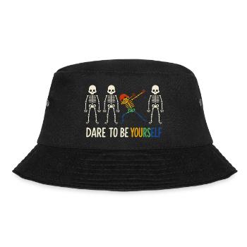 Colorful Dabbing Skeleton "Dare To Be Yourself" - Bucket Hat - black - Front - Lela (165cm)
