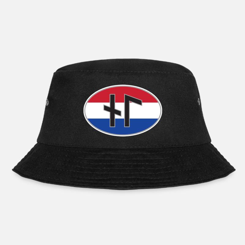 NL (Nederland) autocollant de code de pays runique - Bob - noir