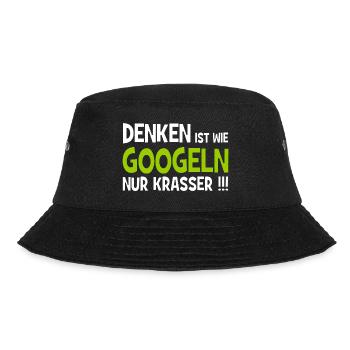 Denken ist wie googeln nur krasser!!! - Internet - Bucket Hat - Schwarz - Vorne - Lela (165cm)