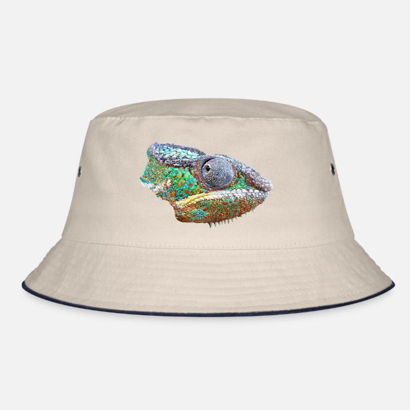 Colorful Chameleon Illustration Bucket Hat