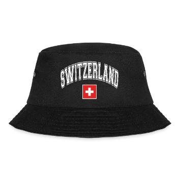 Schweiz Switzerland Flagge - Bucket Hat - Schwarz - Vorne - Lela (165cm)