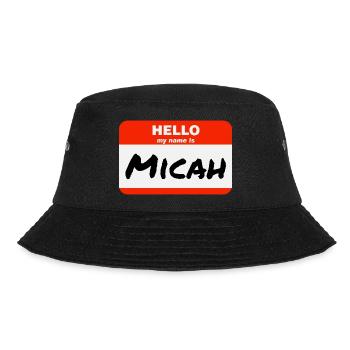 Hello My Name Is Micah Label Name Tag - Bucket Hat - black - Front - Lela (165cm)