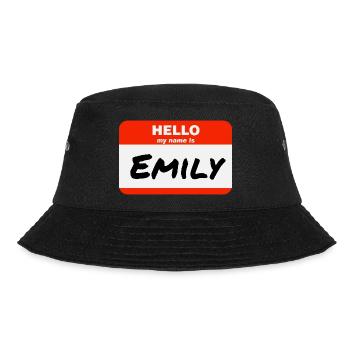 Hello My Name Is Emily Label Name Tag - Bucket Hat - black - Front - Lela (165cm)