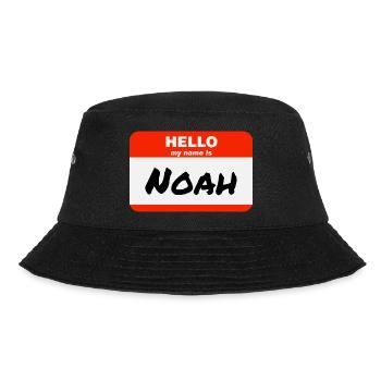 Hello My Name Is Noah Etikett Namensschild - Bucket Hat - Schwarz - Vorne - Lela (165cm)