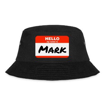 Hello My Name Is Mark Etikett Namensschild - Bucket Hat - Schwarz - Vorne - Lela (165cm)