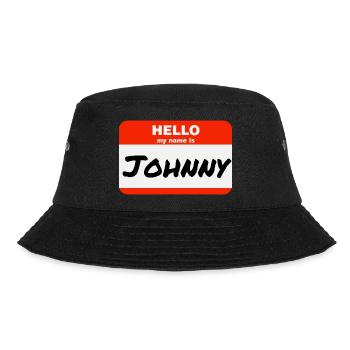 Hello My Name Is Johnny Label Name Tag - Bucket Hat - black - Front - Lela (165cm)