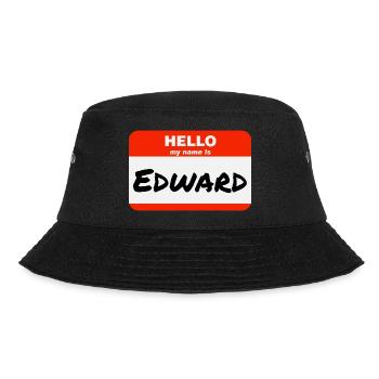 Hello My Name Is Edward Label Name Tag - Bucket Hat - black - Front - Lela (165cm)