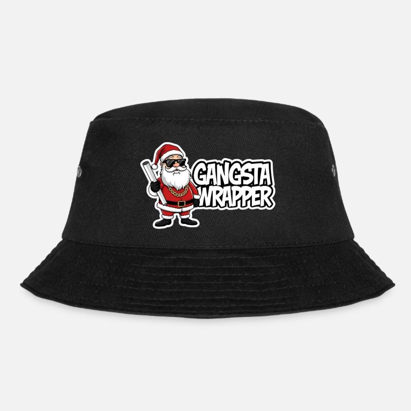 Gangsta Wrapper Santa Weihnachtsdesign - Bucket Hat - Schwarz