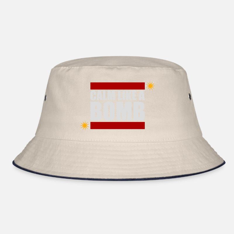 Calm Like Bomb Paradox Irony Humor Explosive Joke Bucket Hat