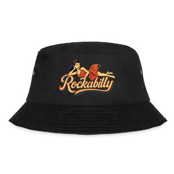 Rockabilly Woman 50s Reclining Petticoat Gift - Bucket Hat - black - Front - Lela (165cm)