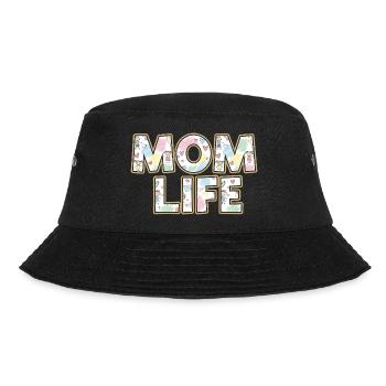 Mom Life Pastel Hearts Scribble - Bucket Hat - black - Front - Lela (165cm)
