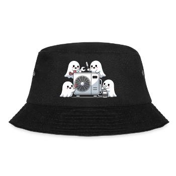 Halloween HVAC Geist Lustiges Klima Technik Motiv - Bucket Hat - Schwarz - Vorne - Lela (165cm)