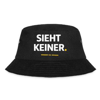 Sieht keiner. – Lustiges Handwerker Shirt - Bucket Hat - Schwarz - Vorne - Lela (165cm)