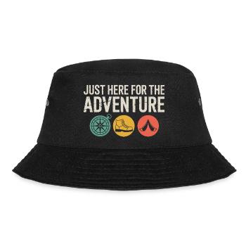 Abenteuer-Icons: Kompass-Stiefelzelt - Bucket Hat - Schwarz - Vorne - Lela (165cm)