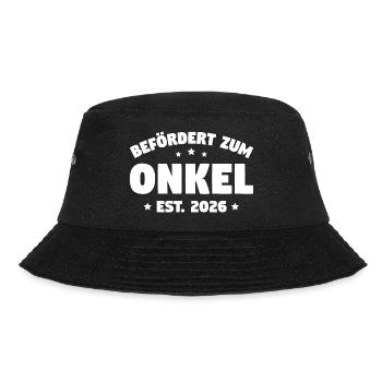 Befördert zum Onkel 2026 – Geschenkidee Onkel - Bucket Hat - Schwarz - Vorne - Lela (165cm)