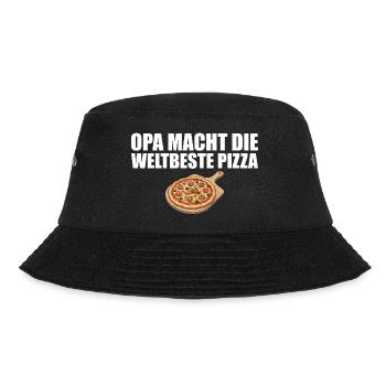 Pizza baker grandpa makes the world's best pizza - Bucket Hat - black - Front - Lela (165cm)