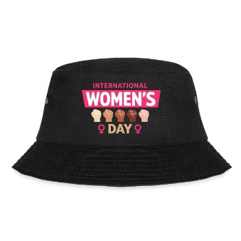 Internationaler Frauentag Frauenpower Geschenk - Bucket Hat - Schwarz - Vorne - Lela (165cm)