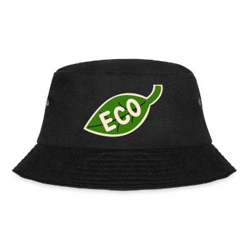 Eco Leaf Emblem - Minimal Nature - Bucket Hat - black - Front - Lela (165cm)