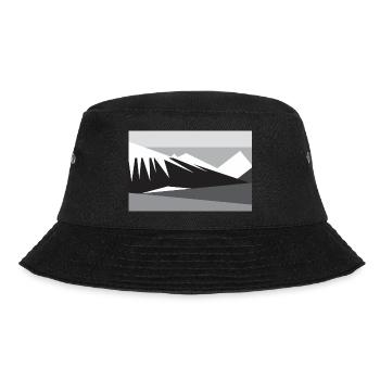Geometic mountain silhouette - Bucket Hat - black - Front - Lela (165cm)
