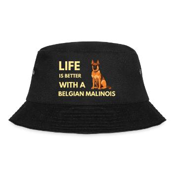 Life Is Better With A Belgian Malinois Cute dog - Bucket Hat - black - Front - Lela (165cm)