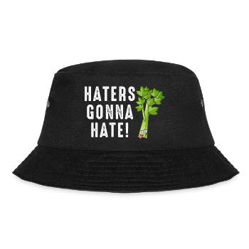 Haters Gonna Hate Celery Cartoon - Bucket Hat - black - Front - Lela (165cm)