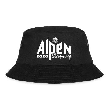 Alpen Überquerung 2026 - Wandern - Bucket Hat - Schwarz - Vorne - Lela (165cm)