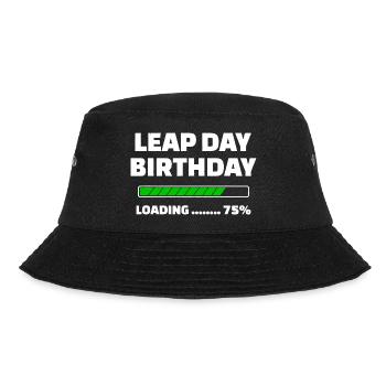 Leap Day Birthday Loading - Bucket Hat - black - Front - Lela (165cm)