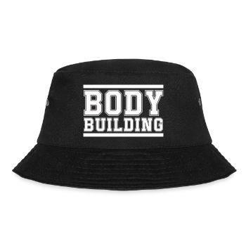 Body Building Bold Schriftzug - Bucket Hat - Schwarz - Vorne
