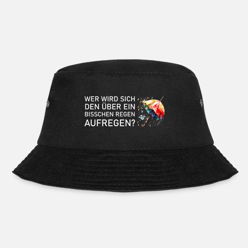 Sich wegen Regen aufregen ein Regenschirm - Bucket Hat - Schwarz