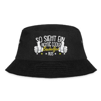 Hausbau Bauhelfer Richtfest - Bucket Hat - Schwarz - Vorne - Lela (165cm)