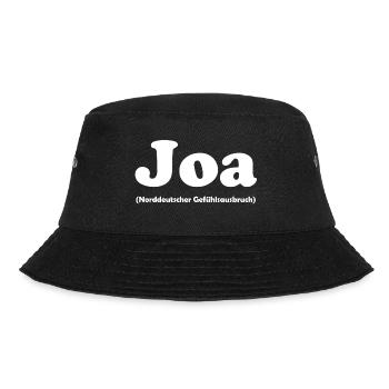 Joa - norddeutscher Gefühlsausbruch - Bucket Hat - Schwarz - Vorne - Lela (165cm)