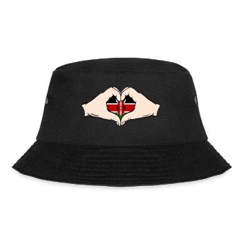 Kenya Heart Shape with Hands - Bucket Hat - black - Front - Lela (165cm)