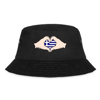 Greece Heart Shape with Hands - Bucket Hat - black - Front - Lela (165cm)