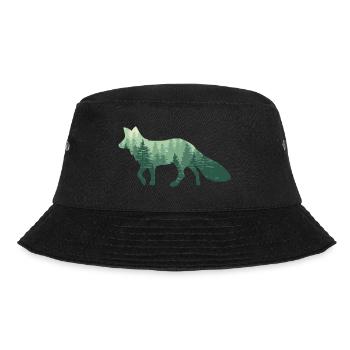 Fox forest / fox with forest - Bucket Hat - black - Front - Lela (165cm)