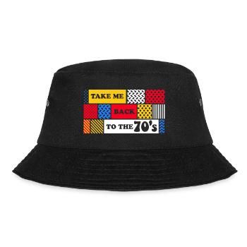 70er Jahre Grafik - Bucket Hat - Schwarz - Vorne - Lela (165cm)