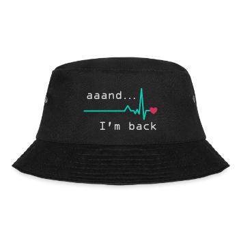 Aaand I'm back, Heart Attack Survivor - Bucket Hat - black - Front - Lela (165cm)