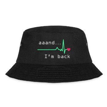 Aaand I'm back, Heart Attack Survivor - Bucket Hat - black - Front - Lela (165cm)