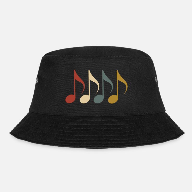 Musik Vintage Noder Musiker Instrument Gave - Lystfisker-bøllehat - sort