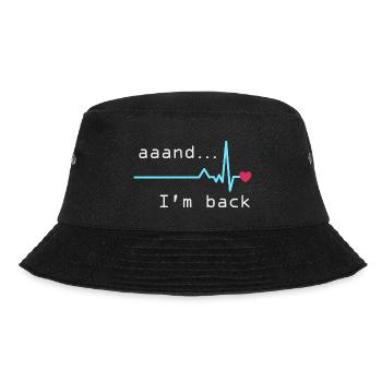 Aaand I'm back, Heart Attack Survivor - Bucket Hat - black - Front - Lela (165cm)