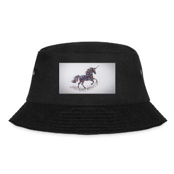 Glitzerndes Einhorn-Mosaik - Bucket Hat - Schwarz - Vorne - Lela (165cm)